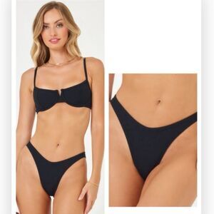 L*Space LSPACE Ribbed Dominic Bikini Bottom Bitsy Large NWT $99